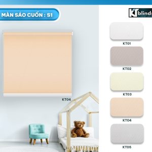 Màn sáo cuốn phòng ngủ màu cam nhạt KT04