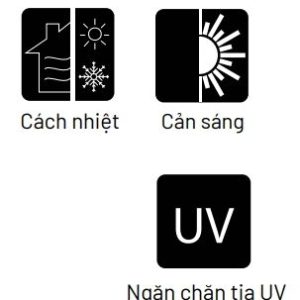 Rèm cầu vồng KT tính năng cách nhiệt, cản sáng, ngăn chặn tia UV