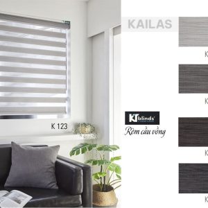Rèm cầu vồng Kailas phòng khách sofa đen KT K123