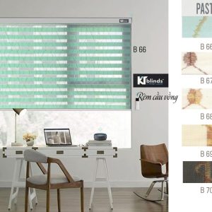 Rèm cầu vồng Pastel hoa văn KT B66