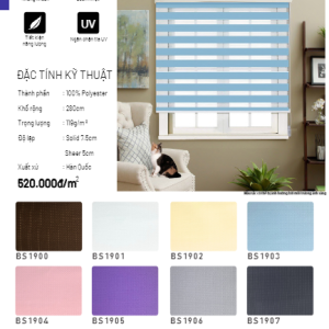 Rèm cầu vồng SKK bảng màu Basic phòng khách