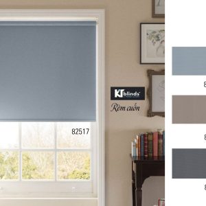 Rèm cuốn trơn cửa sổ màu xám xanh KT 82517