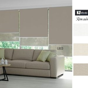 Rèm cuốn trơn phòng khách màu be KT LB03