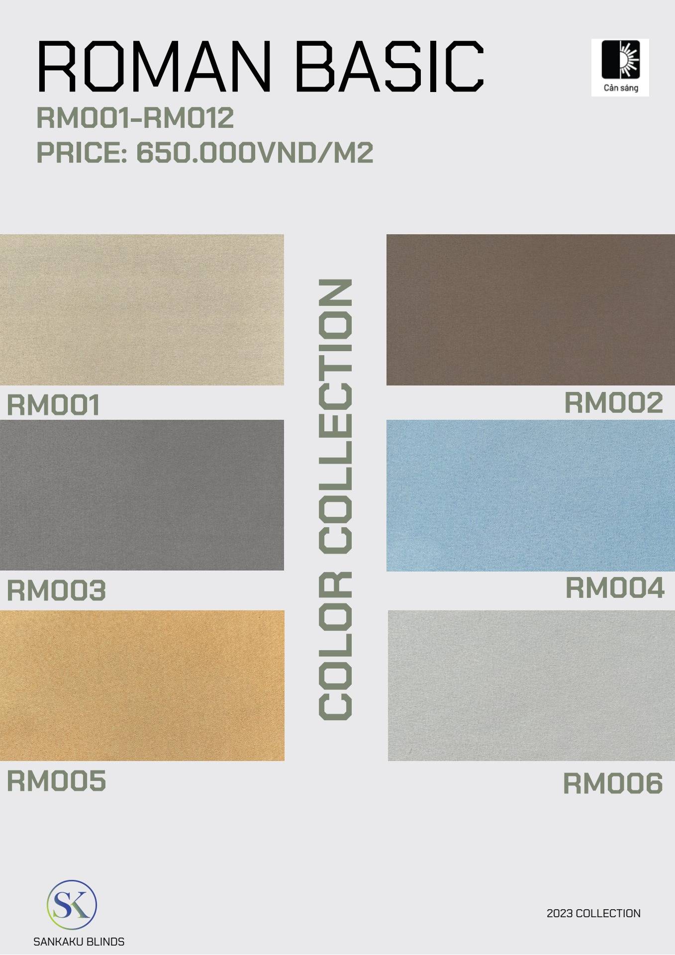 Rèm roman Basic RM001-RM006