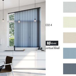 Rèm sáo dọc phòng bếp màu xanh xám KT CO2-4