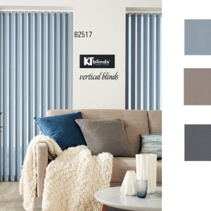 Rèm sáo dọc phòng khách màu xám xanh KT 82517