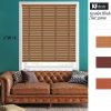 Rèm sáo gỗ phòng khách màu nâu cam KTW 18