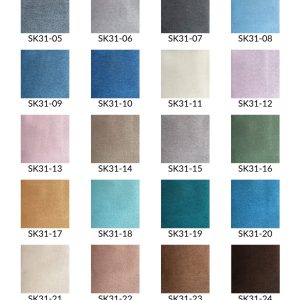 Rèm vải bố dệt 2 mặt SK31 - bảng so sánh màu vải SK31-01 đến SK31-26