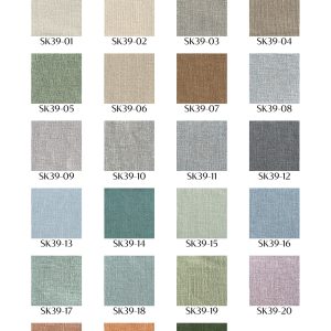 Rèm vải Chenille SK39 - bảng so sánh màu vải SK39-01 đến SK39-23