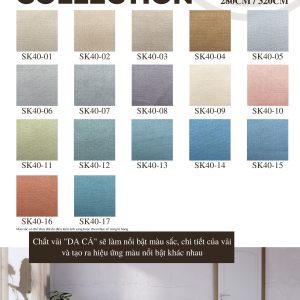 Rèm vải da cá SK40 - New Collection bảng màu SK40-01 đến SK40-17