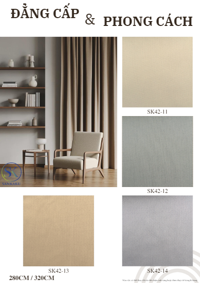 Rèm vải dệt 3 lớp SK42 - (11-14)