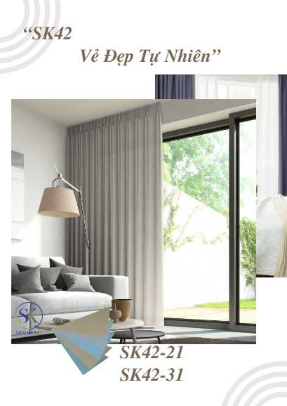 Rèm vải dệt 3 lớp SK42 - Vẻ đẹp tự nhiên