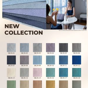 Rèm vải dệt hoa văn họa tiết bóng nhẹ nhàng SK30 - bảng màu tổng hợp SK30-01 đến SK30-26