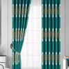 Vải gấm hoa văn huy chương oval baroque xanh ngọc