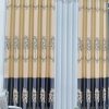 Vải hoa văn HT cành lá hoa Art Nouveau kem xanh xám