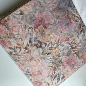 Vải in hoa mẫu đơn vintage hồng xám