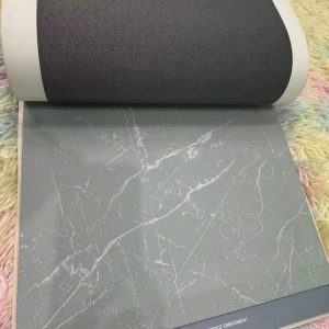 Vải in vân đá kim tuyến xám xanh