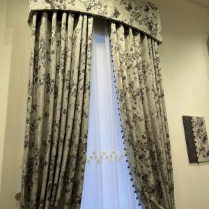 Vải jacquard hoa bướm xám bạc