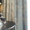 Vải jacquard paisley màu xanh dương vàng