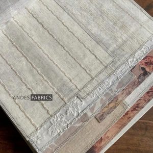Vải linen kẻ sọc đường ngang tự nhiên
